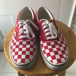 Vans canvas red 🔴 checkered era sneakers